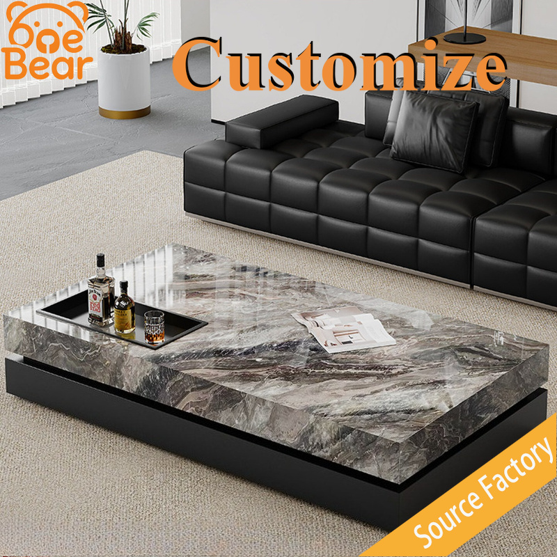 Office Furniture Custom - Stolik do herbaty z czarnego marmuru
