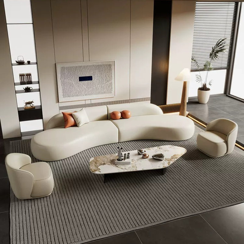Office Furniture Luxury - Luksusowa włoska sofa z zakrzywionymi elementami,