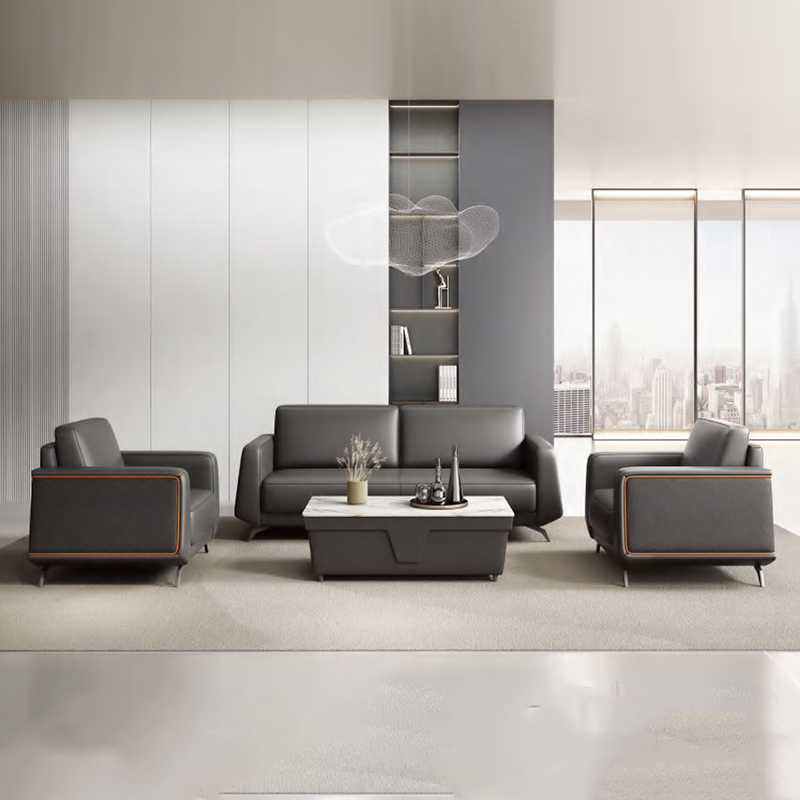 Office Furniture Luxury - Nowoczesny, luksusowy zestaw skórzanych sof biurowych