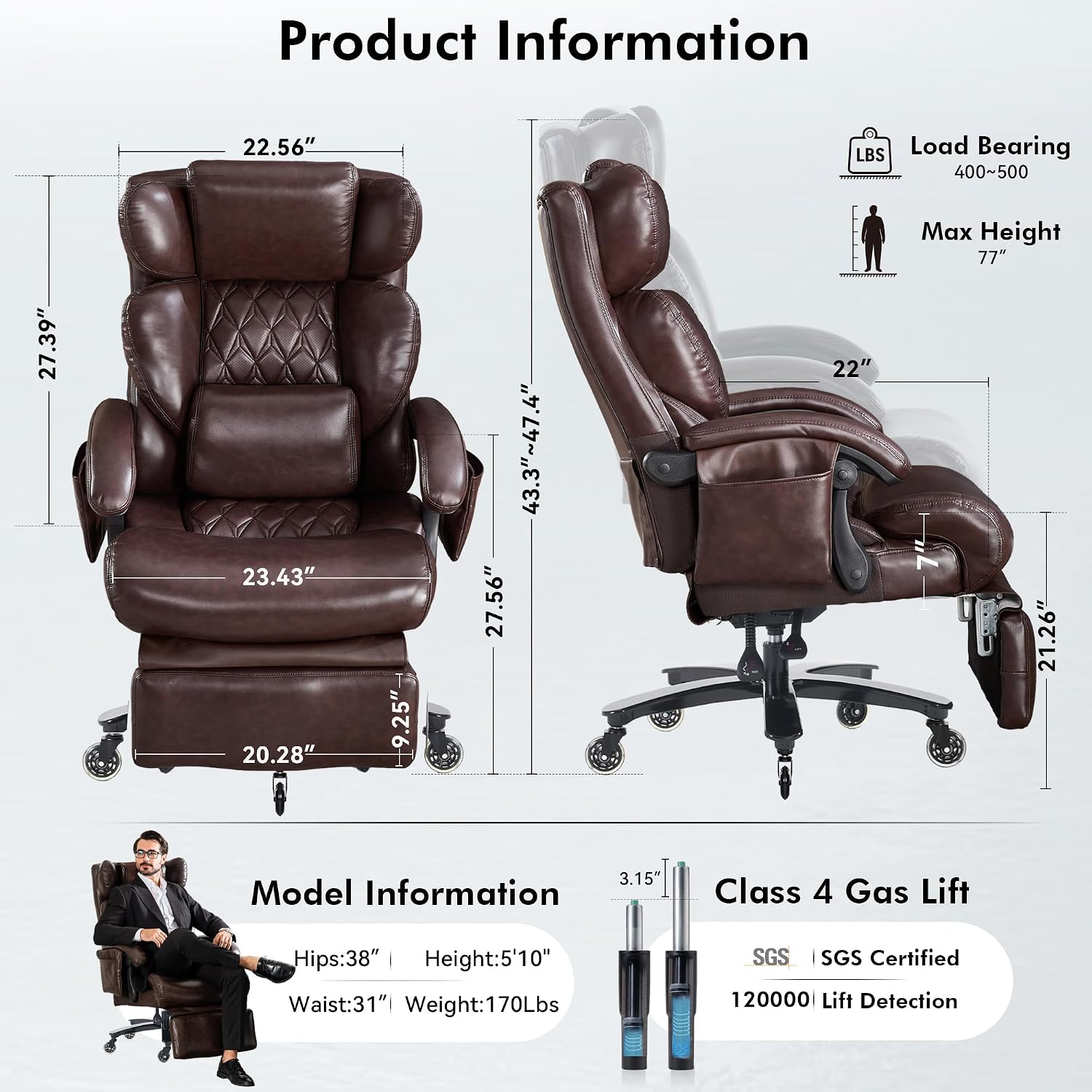 Office Furniture Custom - Duże i wysokie ergonomiczne krzesło biurowe